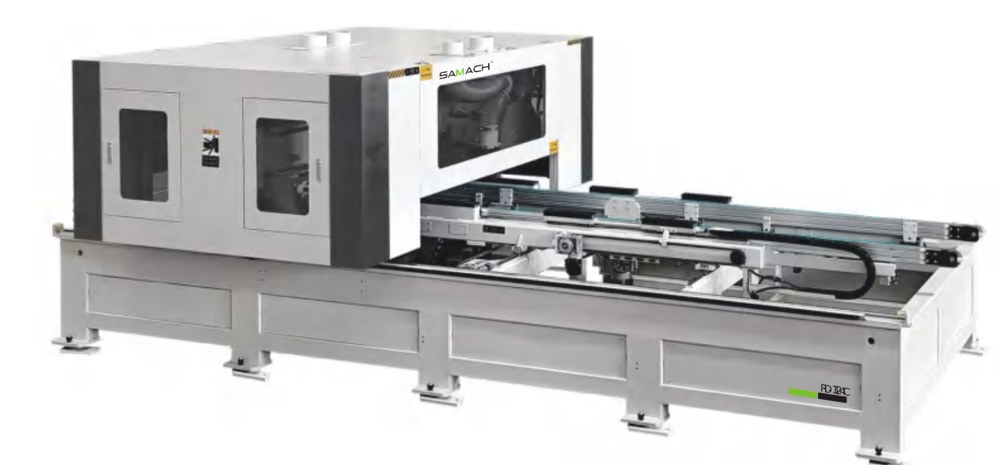 Serra CNC de quatro bordas SAMACH RD-1124C para linha de produção de folhas de porta
